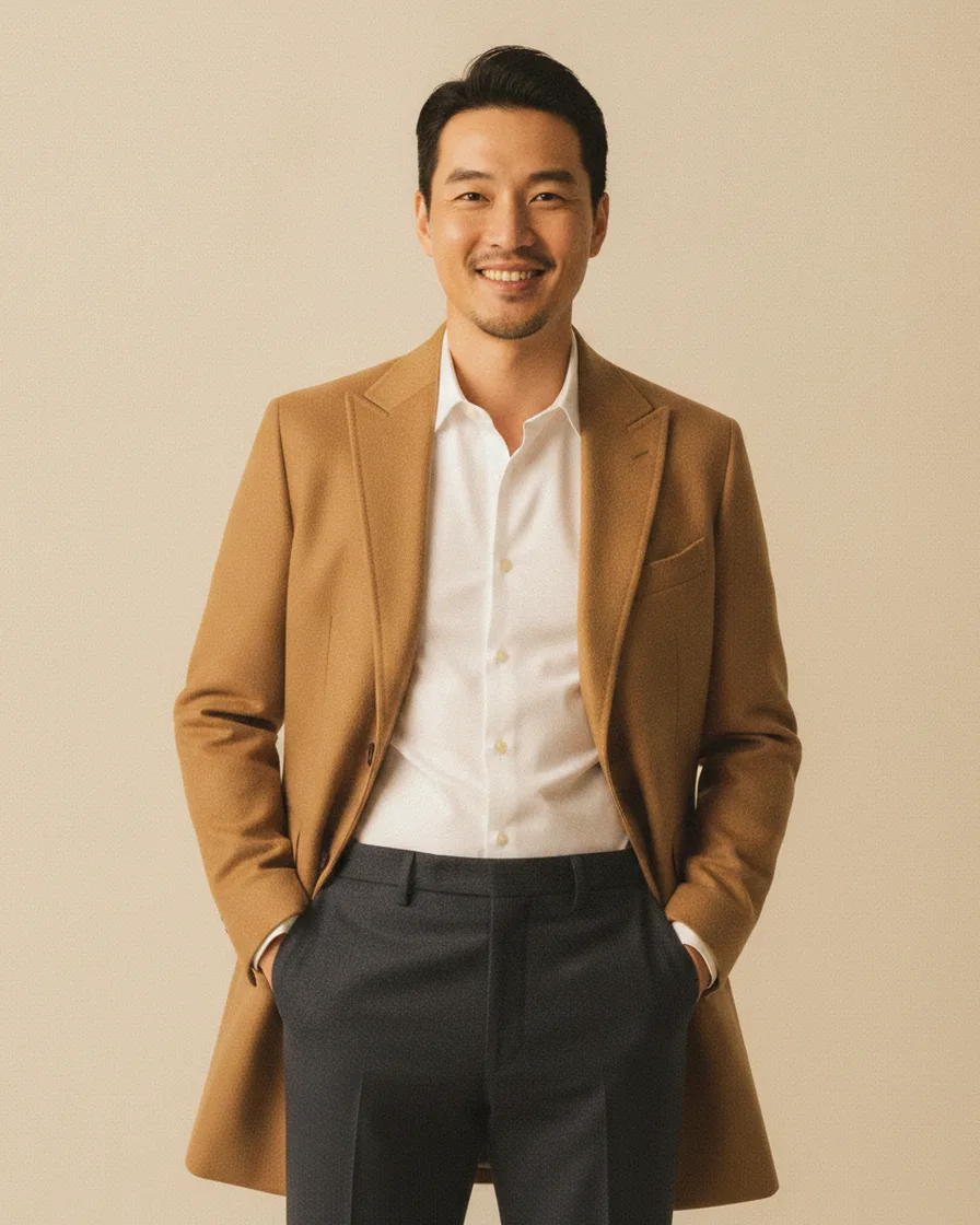 코트 착용 모습